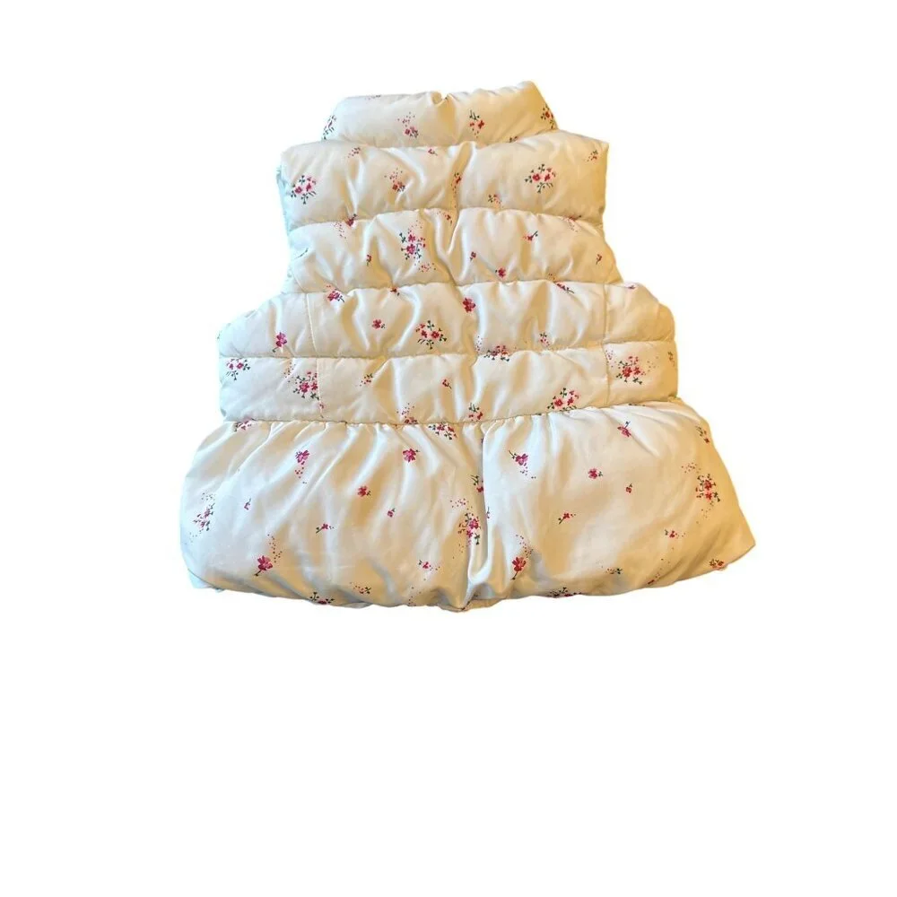 BabyGap‎ Floral Puffer Vest 6-12M Polyester Baby Girls